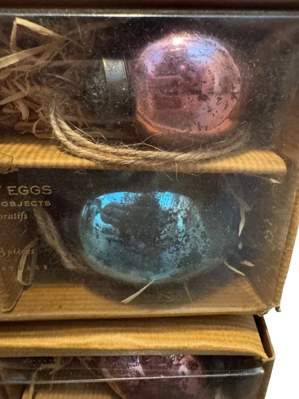 Mercury Glass Decorative Egg Set Of 3 By Pottery Barn In Gift Box Easter eggs